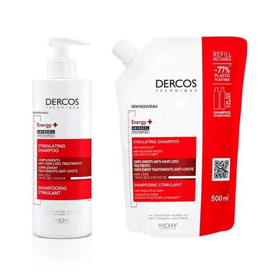 Dercos Energy champú 400 ml + refill 500 ml