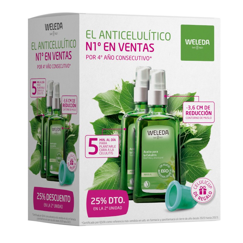 Weleda Pack Anticelulitico Aceite Abedul 2x100ml. + Celulicup regalo